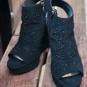 Womens platform black shoes